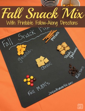 Fall Snack Mix with Printable Follow Along Directions