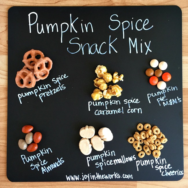 Pumpkin Spice fan? Then you have to try this Pumpkin Spice Snack Mix! It contains everything pumpkin spice flavored that you could ever want! From Pumpkin Spice Marshmallows to Pumpkin Spice M&M's to Pumpkin Spice Cheerios, this Fall Trail Mix has it all!