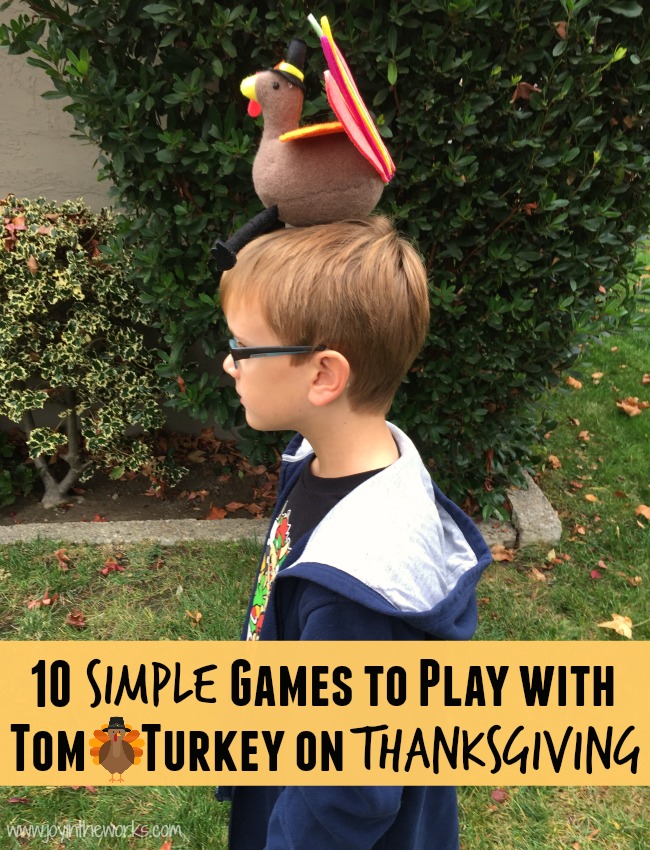 Looking for a fun way to entertain the kids on Thanksgiving? Check out these 10 easy Tom Turkey Games! From Hide the Turkey to Balance the Turkey on Your Head, these Thanksgiving games will entertain the whole family!