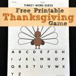 Turkey Word Guess: A Printable Thanksgiving Game