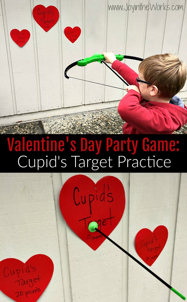 Looking for a fun Valentine Party game for kids? Check out Cupid's Target Practice with an indoor bow and arrow!