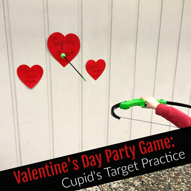 Looking for a fun Valentine Party game for kids? Check out Cupid's Target Practice with an indoor bow and arrow!