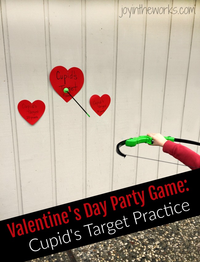 Looking for a fun Valentine Party game for kids? Check out Cupid's Target Practice with an indoor bow and arrow!