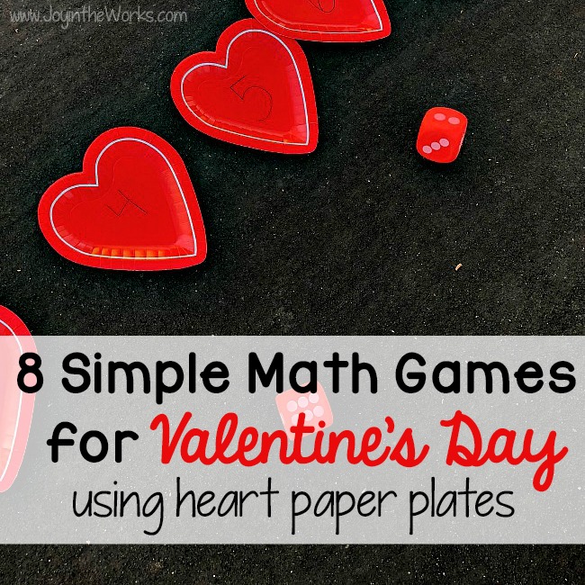 Practice addition, counting, subitizing and more with these simple Valentine themed math games using heart shaped paper plates! #valentinesday #mathgames #addition #subtraction #counting #math #handsonlearning
