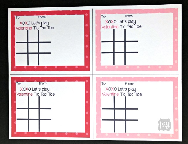 Free Printable Tic Tac Toe Valentine