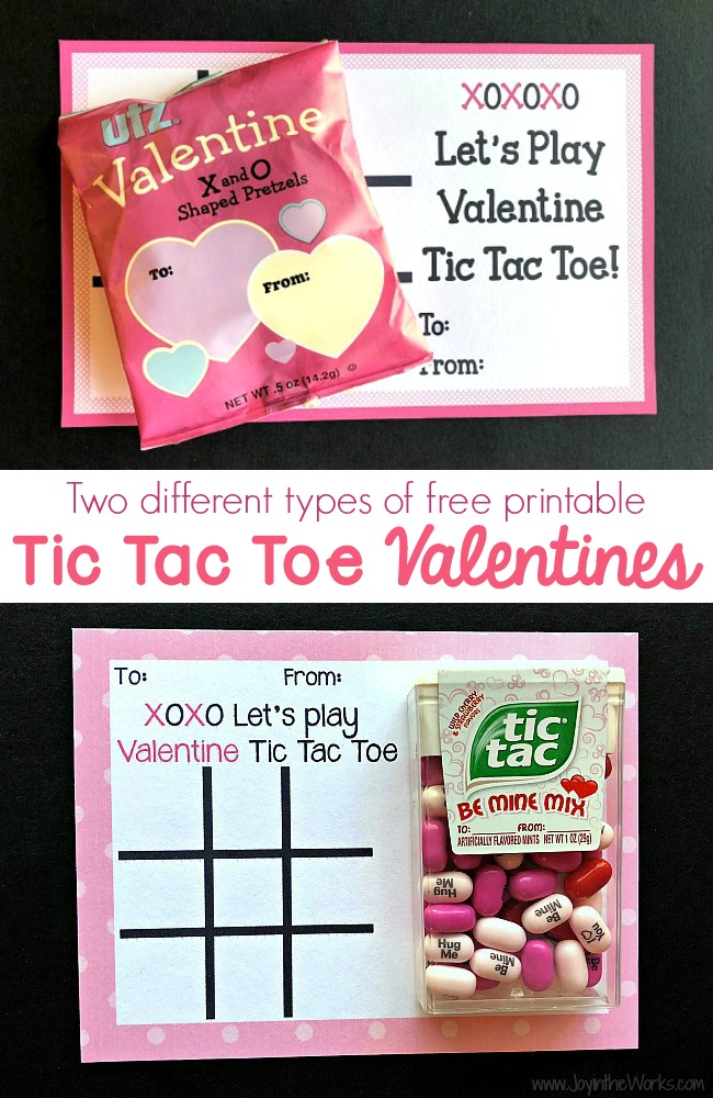 Give a Tic Tac Toe Game with this free printable Tic Tac Toe Valentine! Even better? This free printable Valentine comes with 2 different versions and sizes to meet your needs! #valentinesday #freeprintablevalentine #freeprintable #kidsvalentines #classvalentines #tictactoe #tictacs #tictactoevalentine