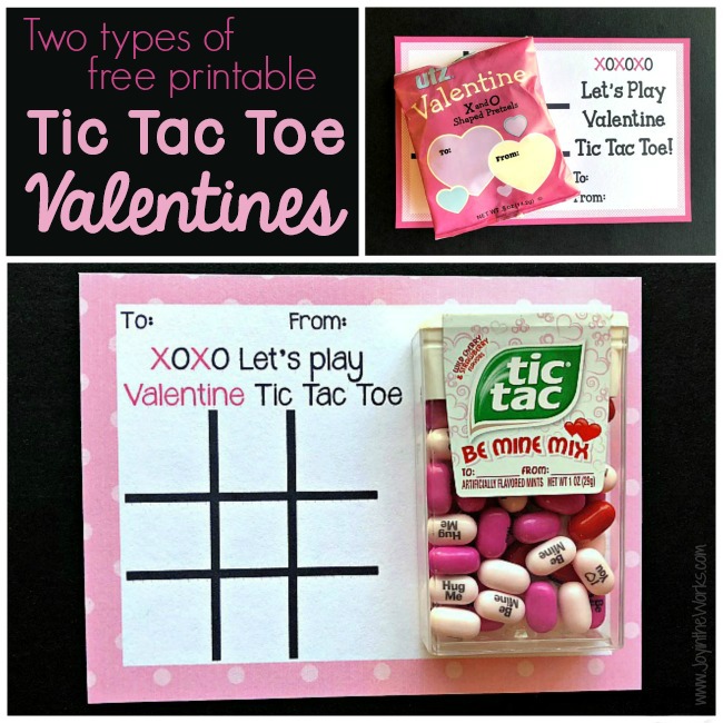 Give a Tic Tac Toe Game with this free printable Tic Tac Toe Valentine! Even better? This free printable Valentine comes with 2 different versions and sizes to meet your needs! #valentinesday #freeprintablevalentine #freeprintable #kidsvalentines #classvalentines #tictactoe #tictacs #tictactoevalentine