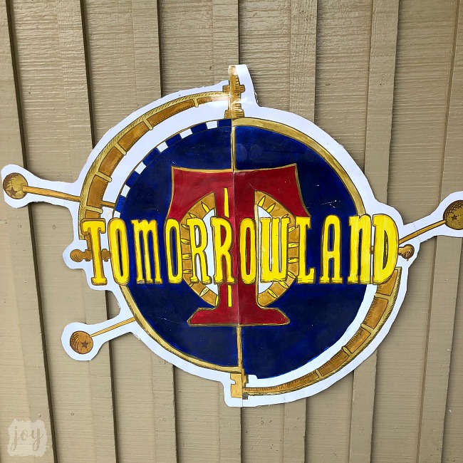 The Tomorrowland sign as a part "The Happiest School on Earth" as we turned our school into Disneyland. You can create your own Disneyland too!