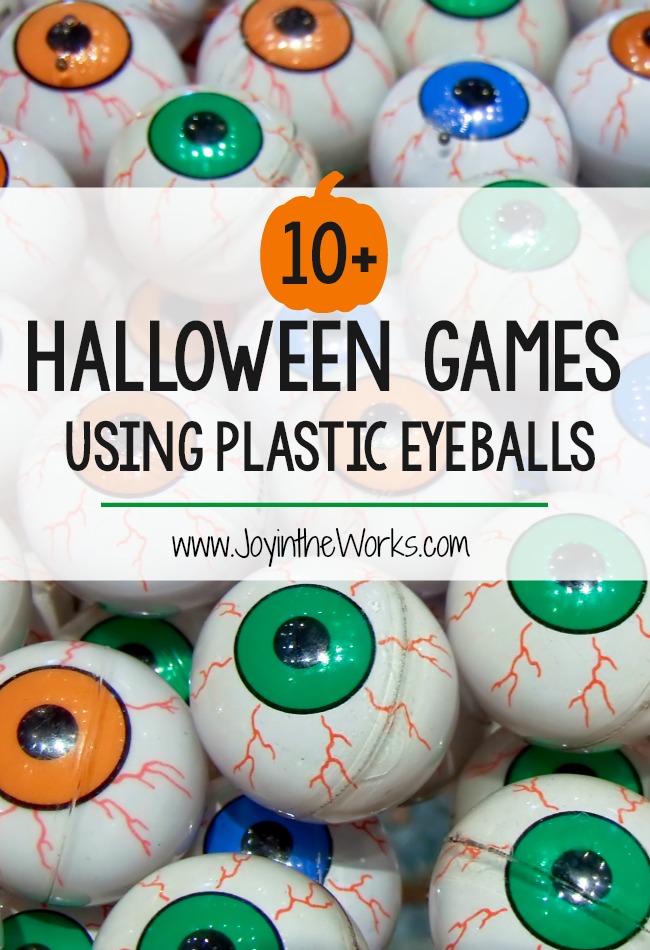 Looking for some simple Halloween party games for a Halloween Class Party or even just for a children's Halloween Party at home? These 10 Halloween Games using plastic eyeballs are perfect for preschoolers, elementary school age and even teenagers! From Eyeball Pong to an Eyeball Hunt, there is a Halloween Game everyone will love! #Halloween #Halloweengames #halloweenparty #halloweenpartygames #classparty #halloweenclassparty