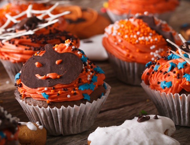 Decorate cupcakes for an upper elementary class Halloween Party!