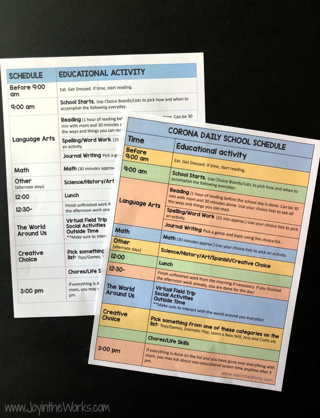 Struggling with your daily school schedule for remote learning? Need more time to yourself? Try this flexible, independent Remote Learning Plan that comes with 2 versions of a FREE Printable outlining how the kids get to help pick what they learn! #remotelearning #distancelearning #homeschooling #schoolschedule #homeschoolschedule #freeprintable