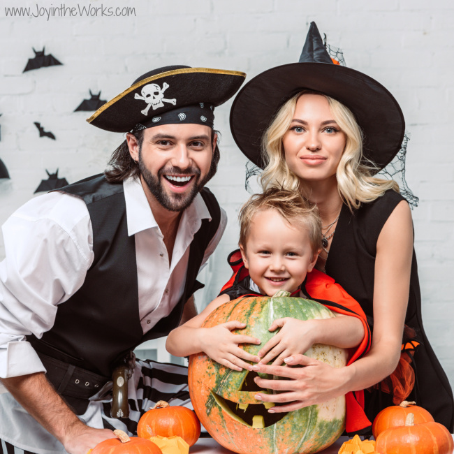 Whole family dresses up for Halloween this year as we celebrate indoors. 