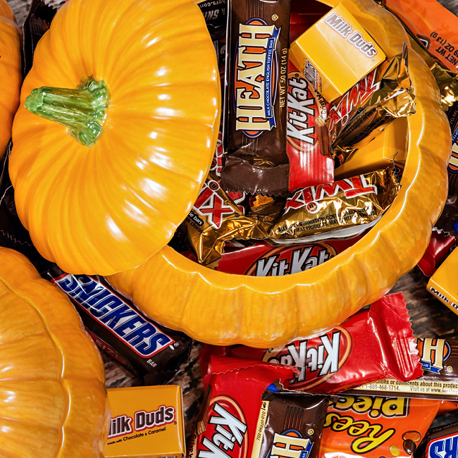 Leave your candy out for kids to get on their own.