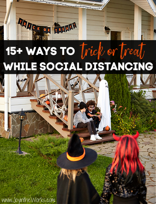 You can trick or treat safely during Covid-19 if you practice social distancing and wear a mask. Combined with these no contact candy delivery ideas, Halloween can still be fun this year!
